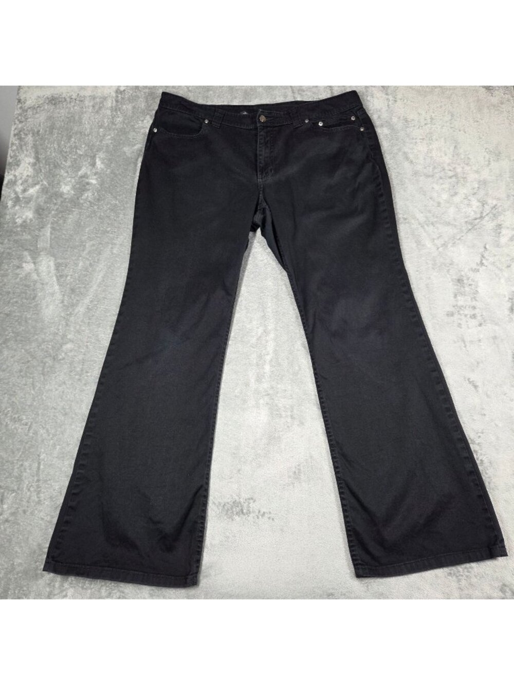 Harley Davidson Pants Womens 16 Black Twill Bootcut Biker Chic Motorcycle